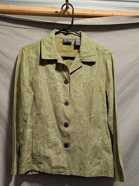 Additions by Chico Green Leaf Pattern Blazer Junior's Size 1